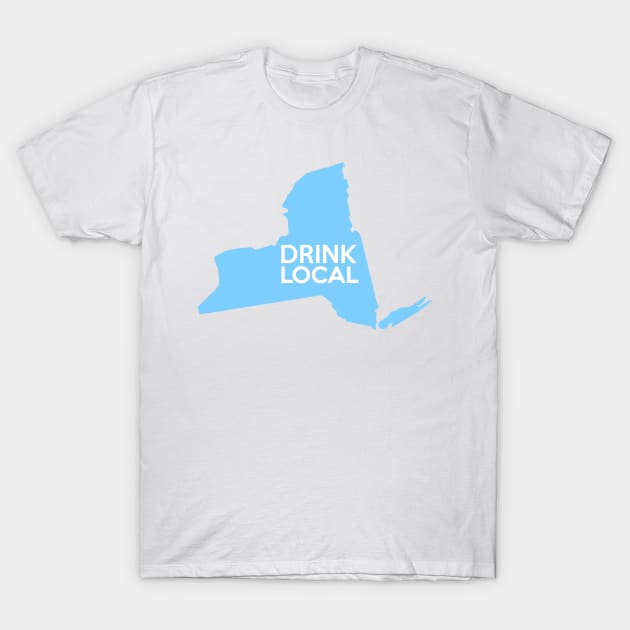 New York Drink Local NY NYC Blue T-Shirt by mindofstate